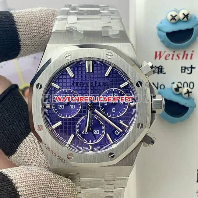 collectible watch Royal OakBLS factory Audemars Piguetblue dial mechanical 26420front live photo