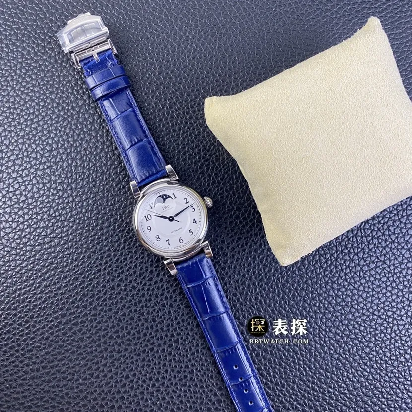 TWC factory IWC Express Wenxi IW459306super watch men's silver white dialmoon phaseleather strap model pictures and prices caseback live photo
