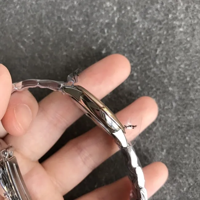DK factory top-tier replicaOmega super a watch women's white dial gold steel bracelet natural real diamond butterfly series quartz watch clasp picture