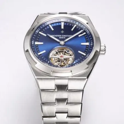 Big factory high-quality BBR2022 new model releases Vacheron Constantin blue dial, the king of steel watches with peak appearance, travels all over the world tourbillonmovement picture