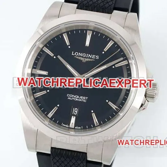 AF FactoryLongines Concas 1:1top-tier replicablack dial rubber model L3.830.4.52.9side live photo