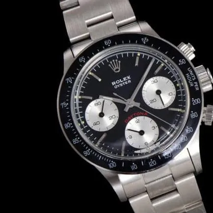 top-tier watch Rolex retro series manual chronograph movement black dial men's watch side view