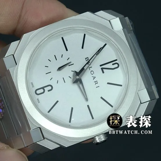 BV factory Bvlgari1:1super watch men's white dialsteel bracelet model pictures and prices side live photo