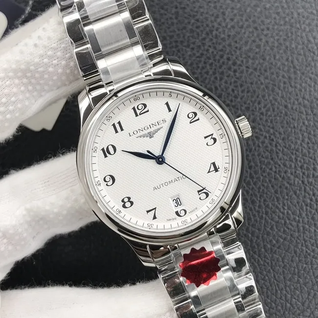 KL factory top-tier watch Longines men's white dialsteel bracelet famous series L2.628.4.78.6 automatic movement watch side view