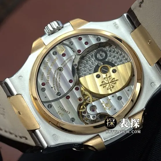 GR factory sporty and elegant Patek Philippe1:1replica watch lume steel king leather strap model 5712GR-001side live photo