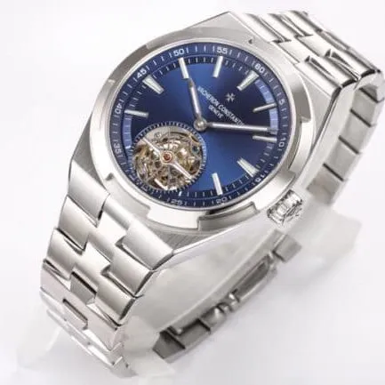High-quality BBR2022 new model released by a major manufacturer Vacheron Constantinblue dial, the king of steel watches with peak appearance, travels all over the world tourbillon side view