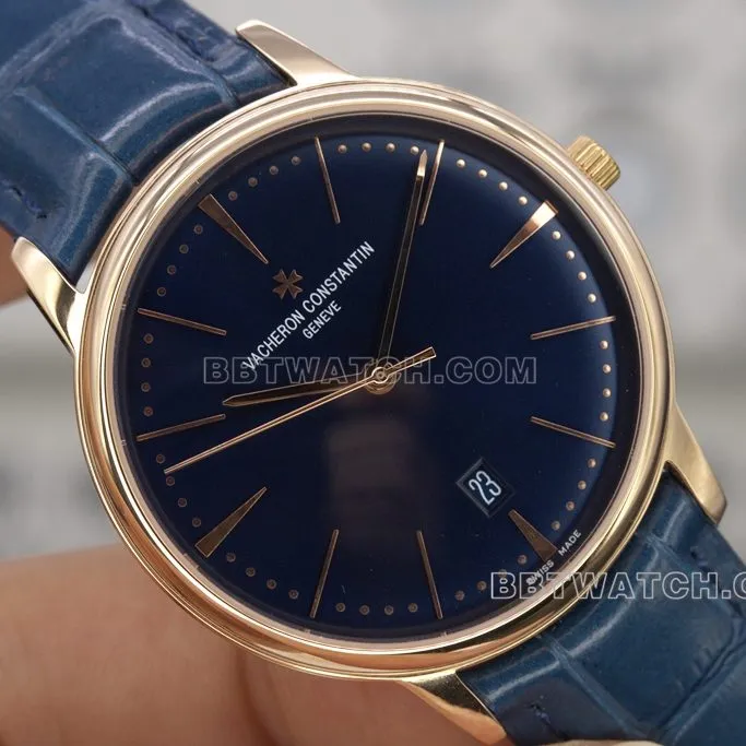 MKSVacheron Constantin heritage top-tier watch mold opening rose goldwhite dialclasp details