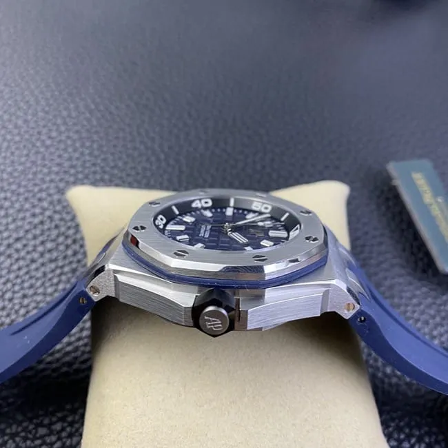 BF factory Audemars Piguet top automatic mechanical men's blue disk blue rubber band new watch front view