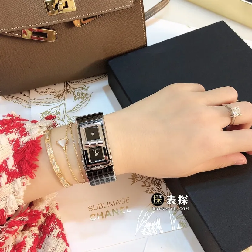 Chanel ladies top-tier watch black dialsteel bracelet model pictures and prices front live photo