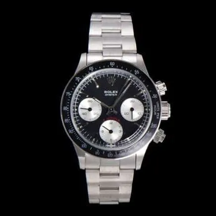 top-tier watch Rolex retro series manual chronographmovementblack dial men's watch clasp picture
