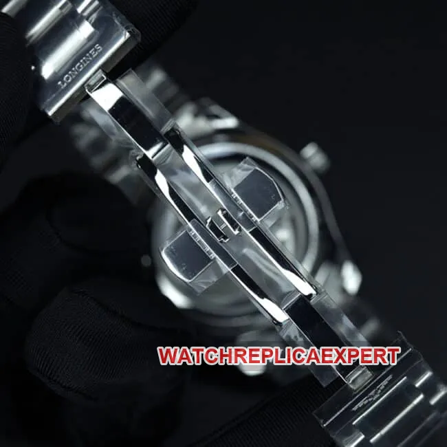 GS factory Longines top watch, Longines Master Collection men's model, white dial, steel strap, automatic mechanical, front view