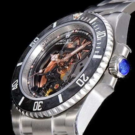 Rolextop-tier watch automatic movement men's gray plate steel bracelet Submariner series watch front view