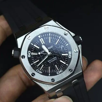 ZF FactoryAudemars Piguettop-tier watch Royal Oak15703top-tier quality super lume men's black dialsteel braceletautomatic movement watch clasp picture