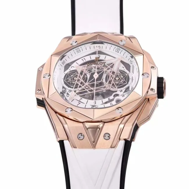 top-tiersuper cloneBBF white steel extreme HUBLOTHublot watch new II tattoo second generation watch side view