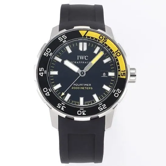 top-tier watch IWC ocean series yellow minute hand black rubber strap watch lume picture