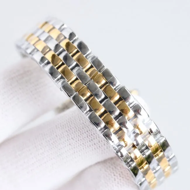 top-tier replicaCartier watch cheetah series women's white dial gold belt quartz front view
