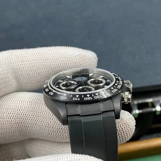 top-tier watch Rolex Daytona series men's black dialsteel bracelet mechanical watch detail shots
