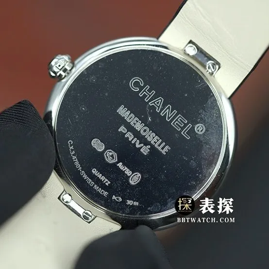 High jewelry Chanel1:1replica watch black dial camellia pattern satin silk model H3096side live photo