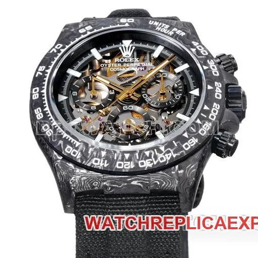 collectible watch TW factory Rolex Daytonablack dial black shell black nylon braceletside live photo
