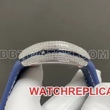 ABF factory Frank Muller optimal watch V45blue dial diamond case leather braceletfront live photo