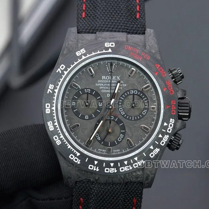 Rolex top collectible watches N Factory Daytona carbon fiber 4130 back