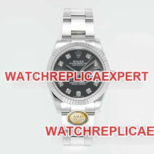 ARF FactoryRolex log top-tier replicablack dial31mm three grid link 278274side live photo