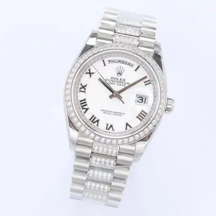 EW Factorytop-tier replicaRolexhigh-quality watch men's white dialsteel braceletDatejust series automatic movement watch side view