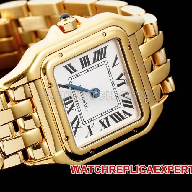 top-tier watch cheetah BBa factory Cartierwhite dialyellow goldsteel braceletquartzcaseback live photo