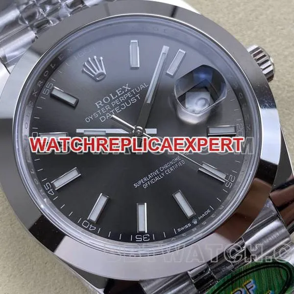 Rolex1:1replica watch ARF Factory log 41mm aperture gray plate 3235 steel bracelet model side live photo