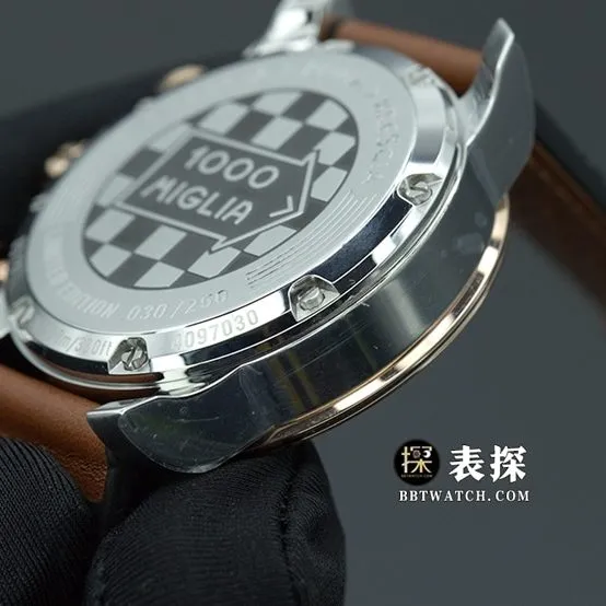 V7 factory Chopard1:1super watch men's dark gray panda plate rubber model picture and price caseback live photo