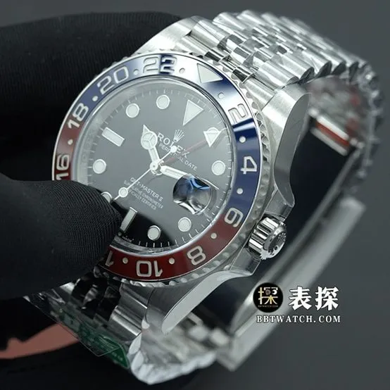 C+GMT-MasterRolex1:1replica watchlumeblack dialPepsi bezelsteel bracelet model m126710blro-0001braceletlive photos