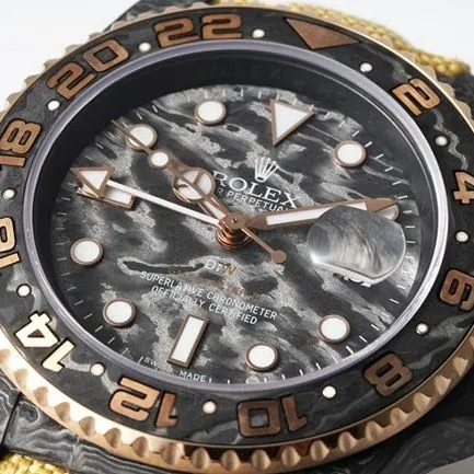 top-tier replicaRolex men's watch GMT-Master series fully automatic movement black dial brown belt men's clasp picture