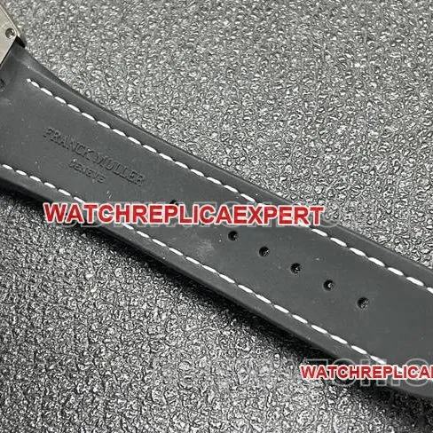Frank Muller 1:1replica watch ABF factory V45black dial diamond case leather braceletside live photo