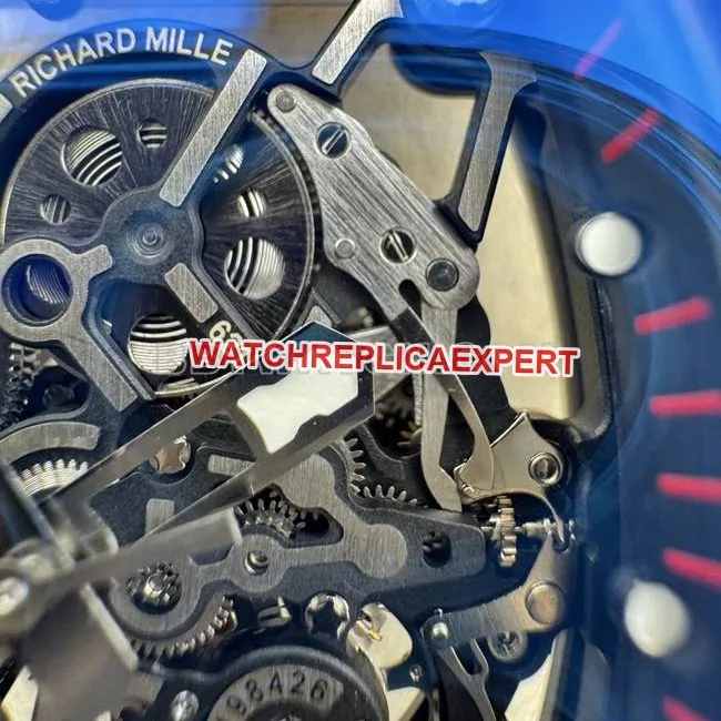 collectible watch APS factory Richard Mille carbon fiber red circle RM35-02movementlive photos