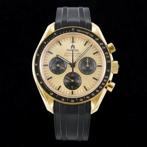top-tiersuper cloneRM2022 legendary space watch yellow plate Omega Speedmaster series moon watch detail shots