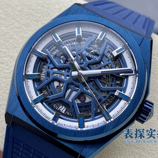 LF DEFY Zenith 1:1replica watch blue hollow mechanical rubber model 49.9003.670/51.R793clasp picture