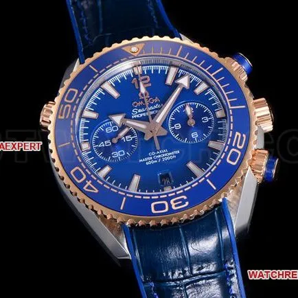 1:1replica watch N1 factory SeamasterOmega600m blue dialrose gold leather braceletside live photo