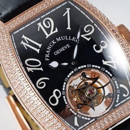 ABF factory Frank Muller top-tier tourbillon manual winding black dial black belt men's watch side view