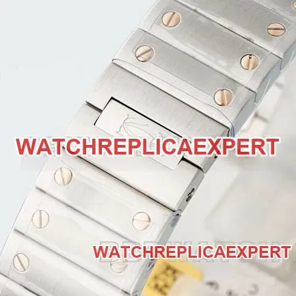 collectible watch Santos Cartiersilver dialrose gold circle quartz movementside live photo