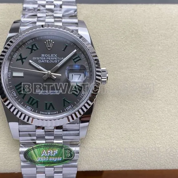 Rolex collectible watch ARF FactoryDatejust gray plate Roman numerals 36mm steel bracelet bracelet live photos