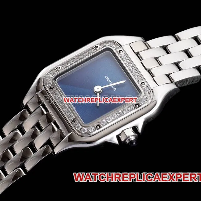 top-tier watch BBa factory cheetah Cartierblue dialdiamond bezelsteel braceletquartzbraceletlive photos
