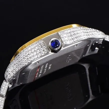 top-tier replicaCartierhigh-quality watch men's gold plate steel bracelet fully automatic movement starry sky tank series front view