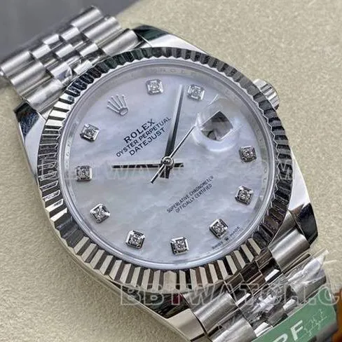 Rolextop-tier watch ARF Factory log 41mm mother-of-pearl disc 3235 steel bracelet model side live photo