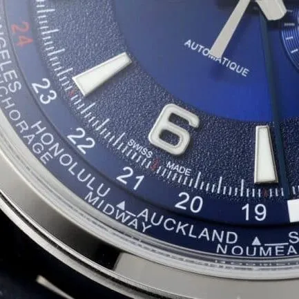 top-tier replicaHKJaeger-LeCoultre Beichen series blue dial world time chronograph men's watch detail shots