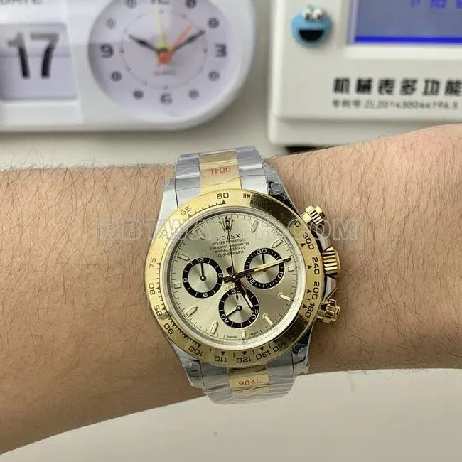 QF factory collectible watch Rolex Daytona gold plate 4131 mechanical gold bracelet caseback live photo
