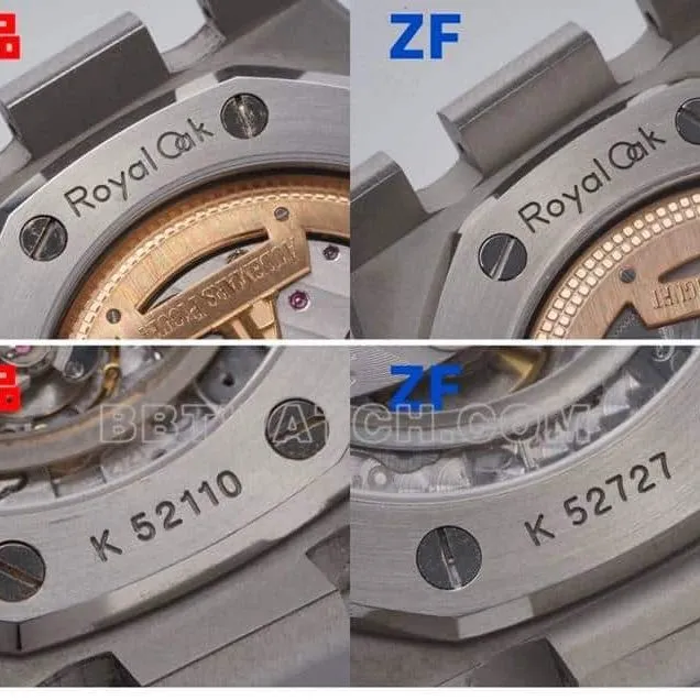 ZFRoyal Oak real and fake comparison evaluation Audemars Piguettop-tier watch 15202caseback live photo