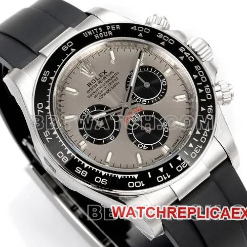 collectible watch JF factory Rolex Daytona gray plate 4131 mechanical 40mm rubber braceletbraceletlive photos