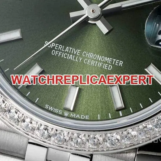 ARF FactoryRolex log super clonegreen dialdiamond bezel stick hour markers 31mm five grid link 278384side live photo