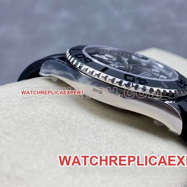 Rolex collectible watches ARF factory yacht masters black plate 42mm rubber model side real picture