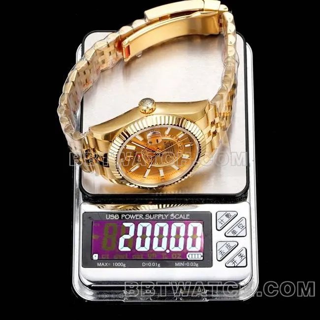 AR+ factory top-tier watch Navigator Rolex gold plate machinery yellow goldcaseback live photo
